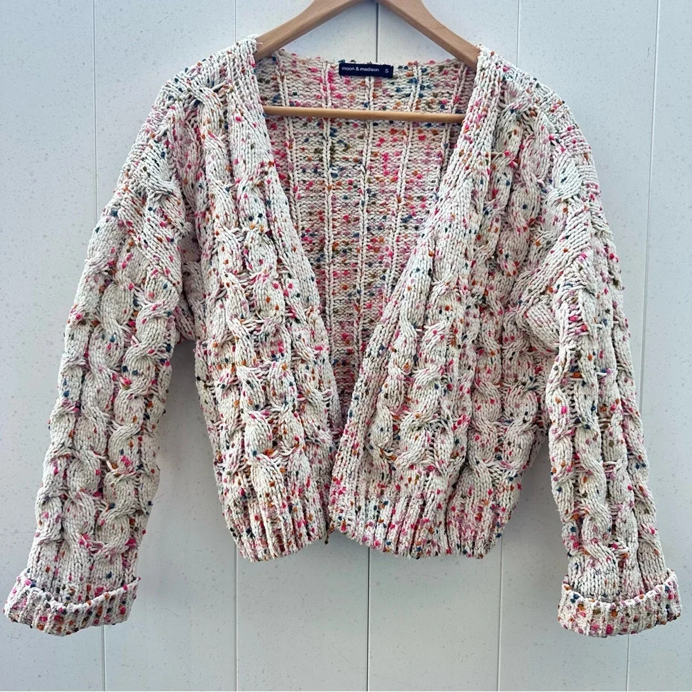moon & madison Speckled Knit Cardigan - Picture 1 of 9